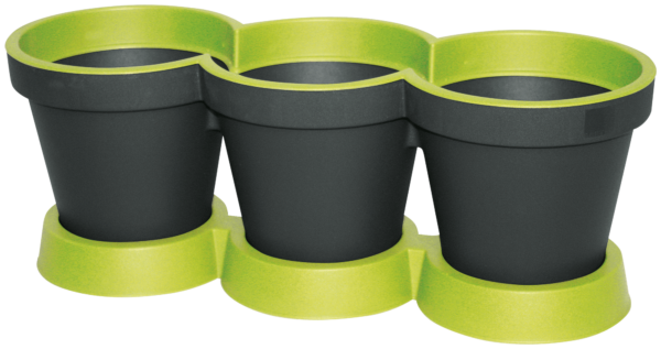 E & K 3 in 1 Herb Pot 40x15 cm anthracite / mint green 314 015 81