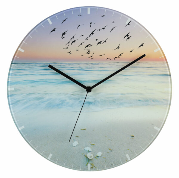 Analogue glass wall clock SUNSET 60.3042