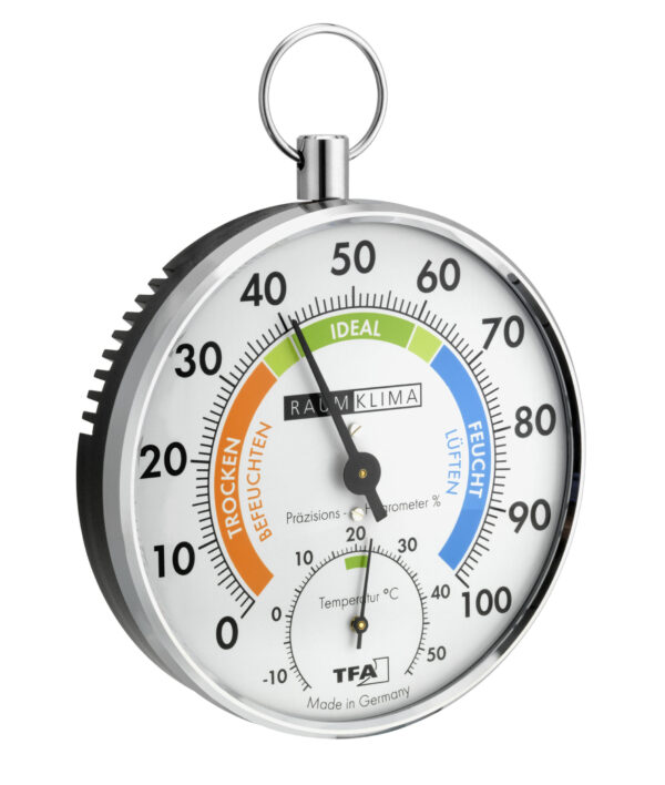 Analogue Thermo-Hygrometer with Metal Ring 45.2027