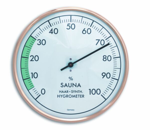 Analogue Sauna Hygrometer with Metal Ring 40.1012