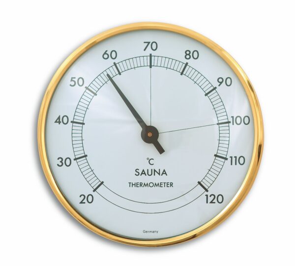 Analogue Sauna Thermometer with Metal Ring 40.1002