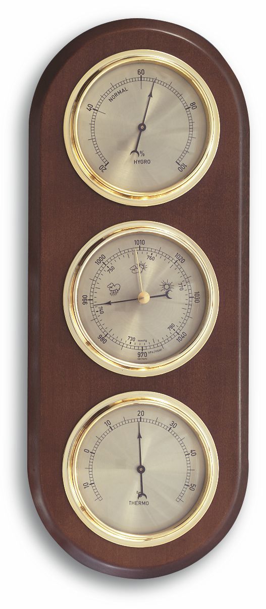 Analogue Weather Station Made of Solid Wood 20.1064