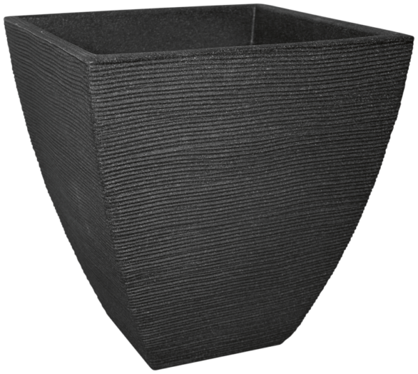 Grooves pot square 40 cm H 42 cm anthracite 158 040 38