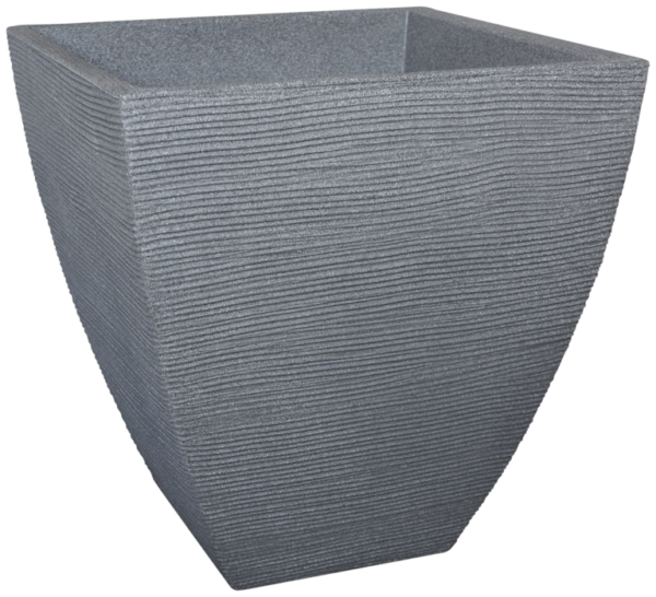 Grooves pot square 40 cm H 60 cm concrete colour 158 060 58