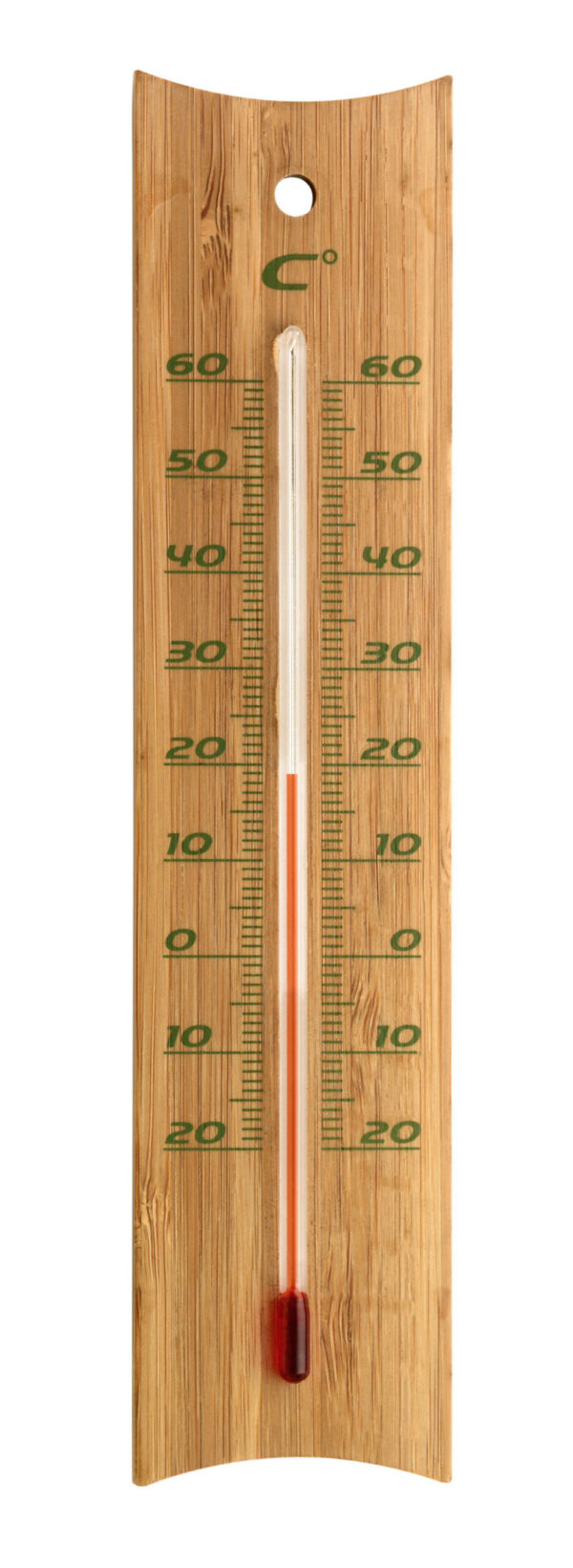 Analogue Indoor-Outdoor Thermometer Made of Bamboo 12.1049