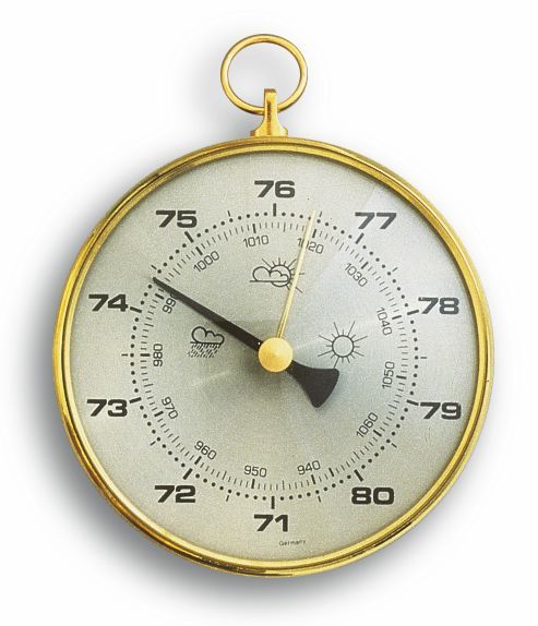 Analogue Barometer with Brass Ring 29.4003