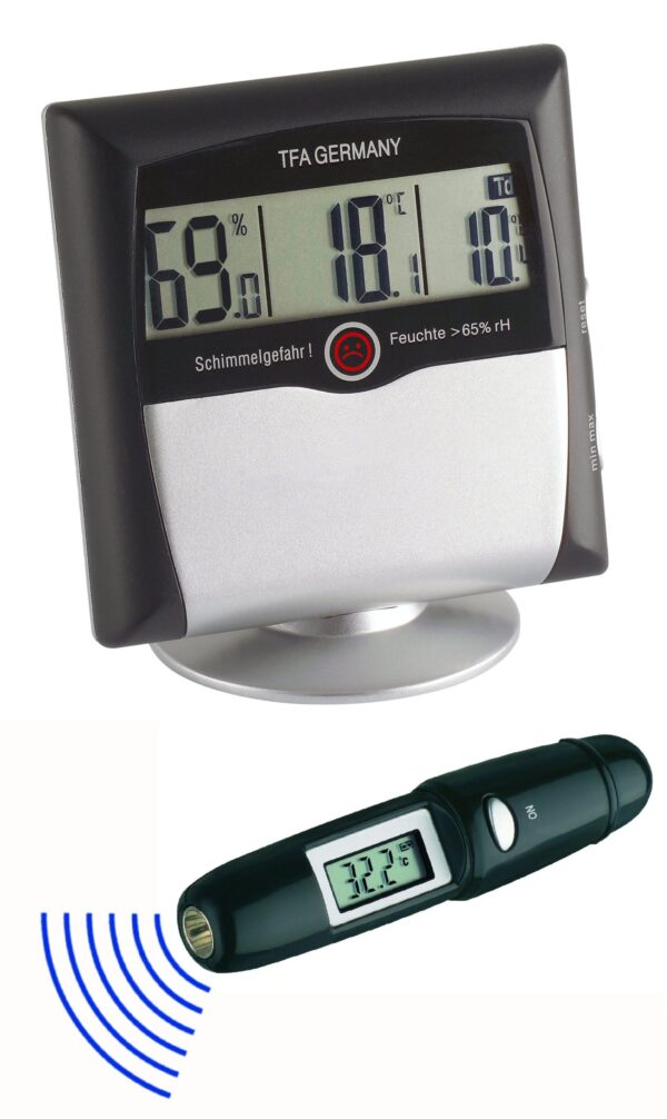 Digital Thermo-Hygrometer and Infrared Thermometer KLIMA CONTROL SET 95.2008