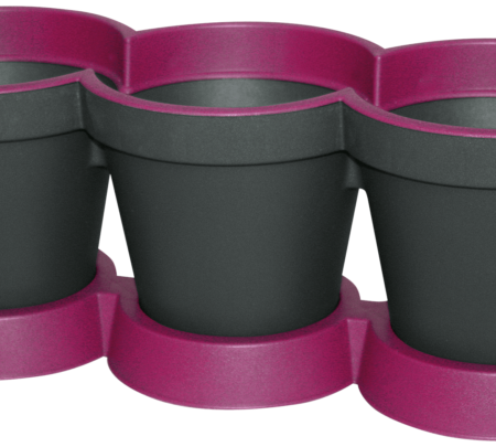 E & K 3 in 1 Herb Pot 40x15 cm anthracite / purple 314 015 82