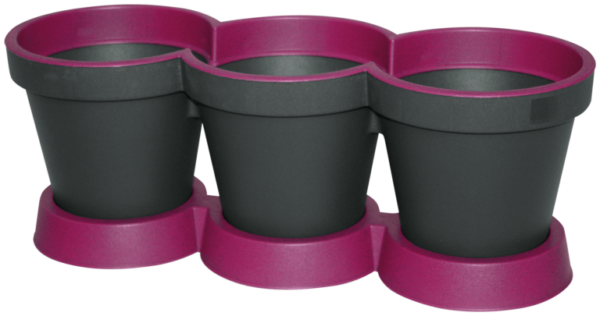 E & K 3 in 1 Herb Pot 40x15 cm anthracite / purple 314 015 82