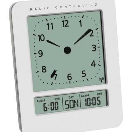 Digital Radio-Controlled Alarm Clock with Analogue Dial and Temperature 60.2530