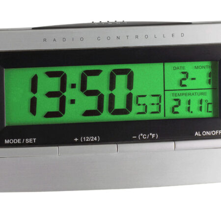 Digital Radio-Controlled Alarm Clock with Temperature 98.1030