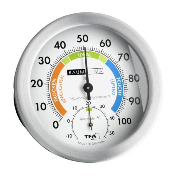 Analogue Thermo-Hygrometer with Metal Ring 45.2028