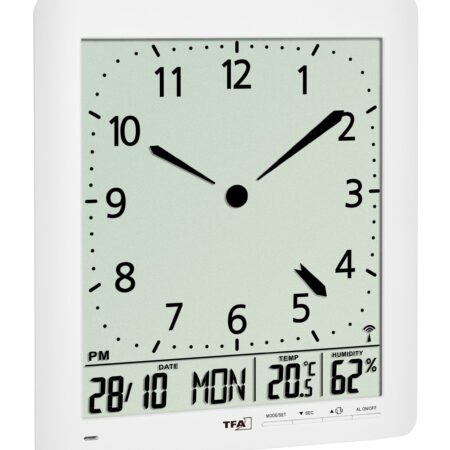 Radio-Controlled Wall Clock with Room Climate 60.4515