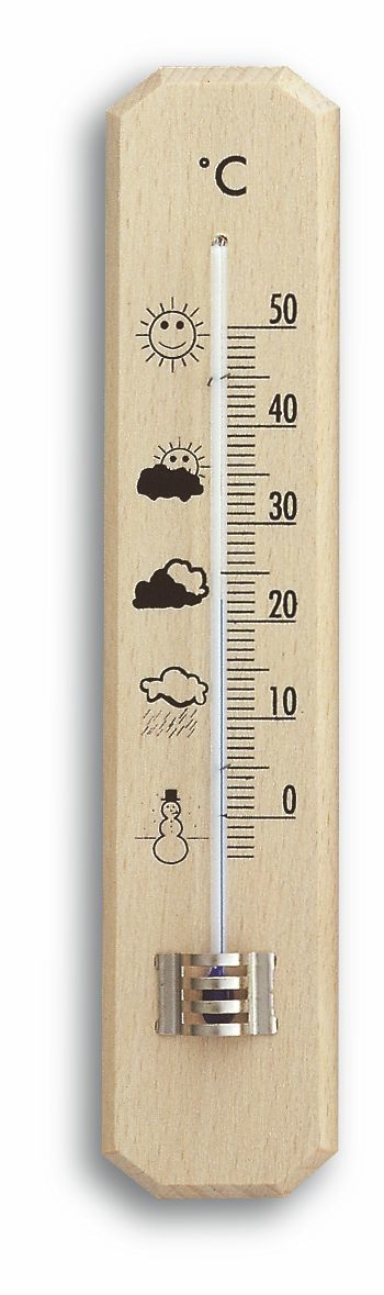 Analogue Indoor Thermometer made of Beech 12.1039