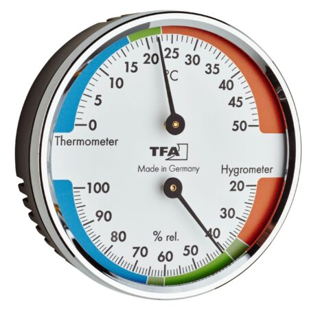 Analogue Thermo-Hygrometer with Metal Ring 45.2040