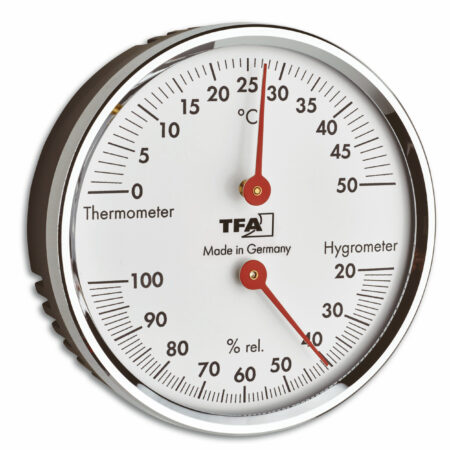 Analogue Thermo-Hygrometer with Metal Ring 45.2041