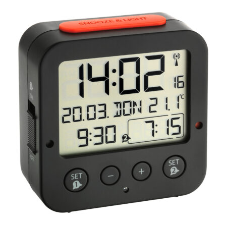 Digital Radio-Controlled Alarm Clock with Temperature BINGO 60.2528