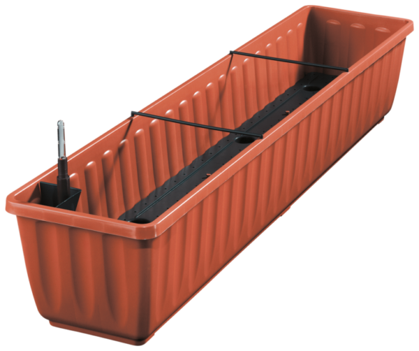 Aqua Flor Self-watering flower box incl. float box 100 cm terracotta 801 100 06