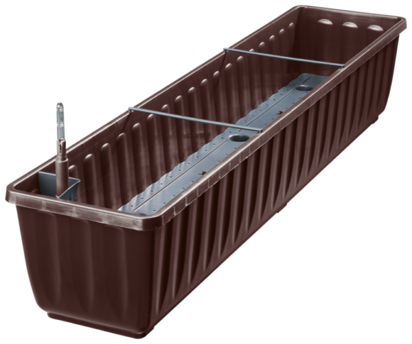 Aqua Flor Self-watering flower box incl. float box 100 cm brown 801 100 08