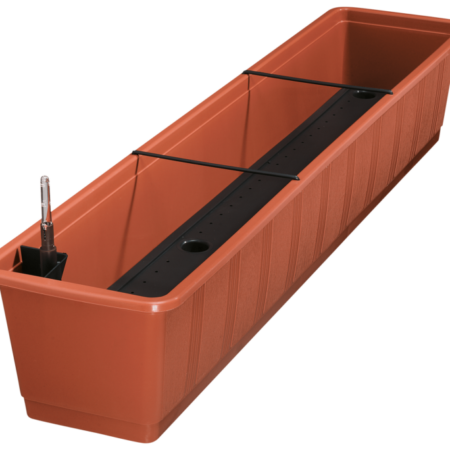 Aqua Green Self-watering flower box incl. float Case m. WAZ 100 cm terracotta 837 100 06