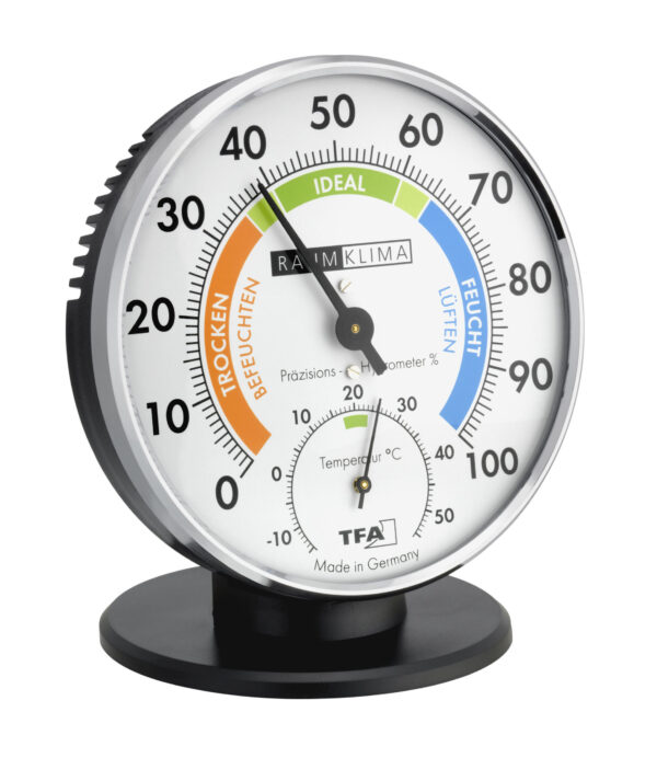 Analogue Thermo-Hygrometer with Metal Ring 45.2033