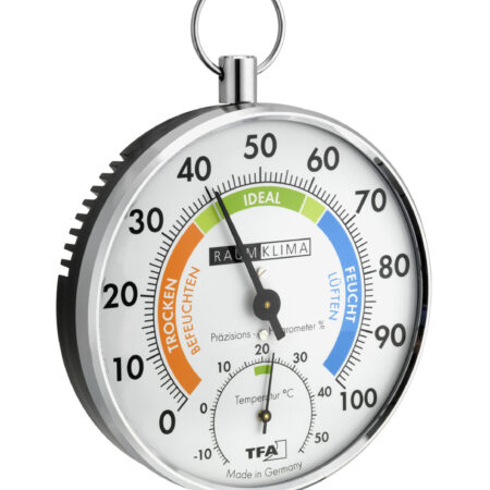 Analogue Thermo-Hygrometer with Metal Ring 45.2027