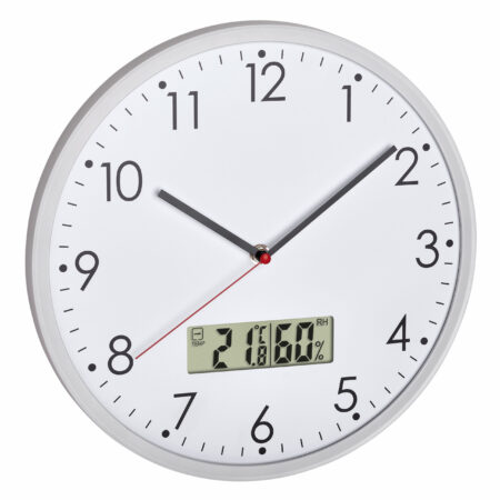 Analogue Wall Clock with Digital Thermometer and Hygrometer 60.3048