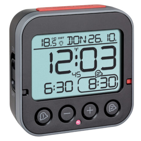 Digital Radio-Controlled Alarm Clock with Temperature BINGO 2.0 60.2550