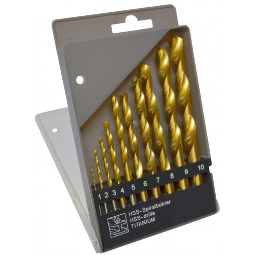 10pc Titanium Drill Set (1-10mm)